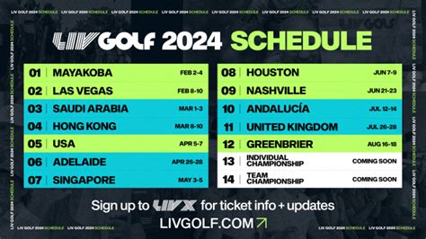 liv golf tour schedule 2024